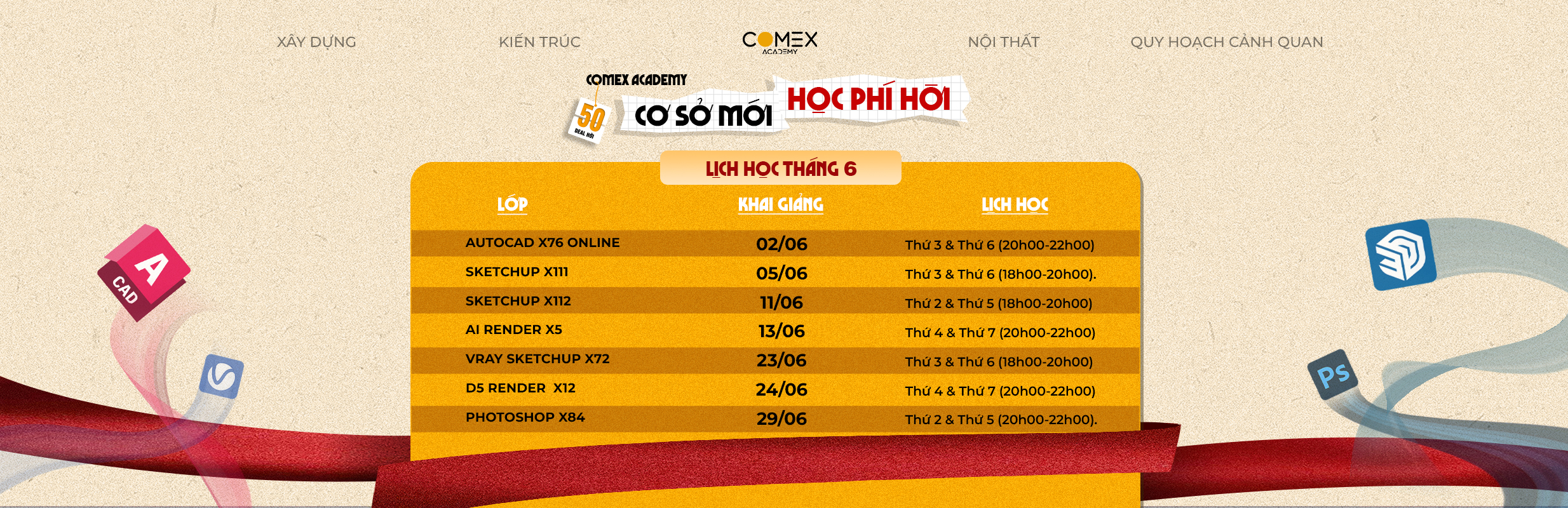 LỊCH HỌC THÁNG 6